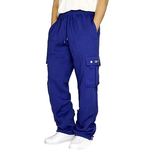 EMAlusher Arbeitshose Herren 3/4 Lang, Cargohose Herren Sommer, Mit Taschen Sommerhose Laufhose Freizeit Pants Chinohose Männer Streetwear Freizeithose Chino Hose Trendy Trekkinghose Stoffhose