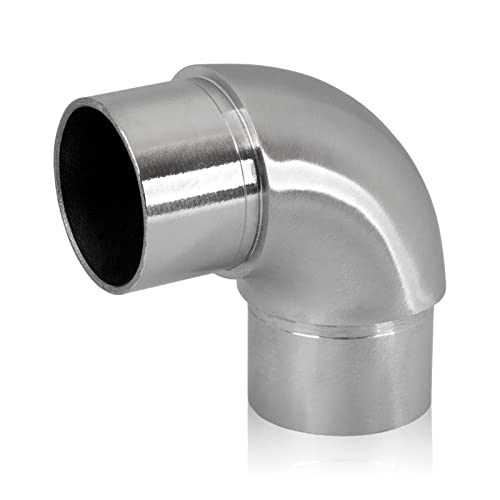 PRIOstahl Rundbogen Rohrbogen Bogen Rohrverbinder Steckfitting Verbinder Rund - 1 Stück Ø 42,4 mm für Rundrohre Rohr Handlauf Verbindung zum Stecken Geländerbau Rostfrei aus Edelstahl V2A