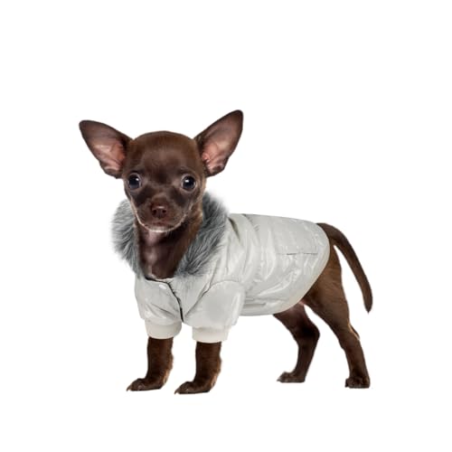 Namsan Pet Puppy Dog wasserfeste Kleidung und Winddichte Kapuzen Winter warme Kleidung Mantel Outwear -Grau -Kleine