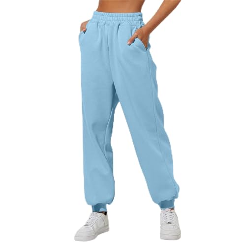 WILLBEST Jogginghose Damen Baumwolle weiße Jogginghose Damen Baggy Jeans y2k yogahose Damen Baumwolle Schlaghose Yoga Hose Damen Hosen Damen weites Bein Jogginghose Damen langgröße Schwarze Hose