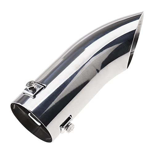 Auto Auspuffblende Trim End Pipe Tail Fit für 30-55mm Durchmesser Auspuffanlage Edelstahl Chrome Finish Trim Bumper Tip Gebogenes Autoersatzzubehör