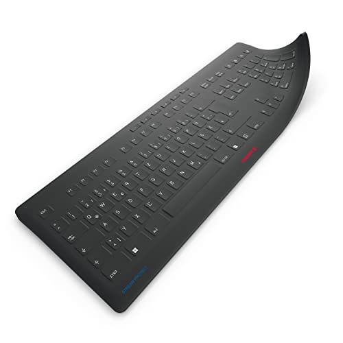 CHERRY STREAM PROTECT MEMBRANE, Hygienischer Silikon-Tastaturschutz, Deutsches Layout (QWERTZ), Desinfizierbare Membran für CHERRY STREAM Tastaturen, Schwarz
