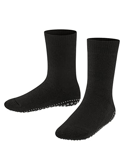 FALKE Unisex Kinder Stoppersocken Catspads K HP Baumwolle Wolle rutschhemmende Noppen 1 Paar, Schwarz (Black 3000), 31-34