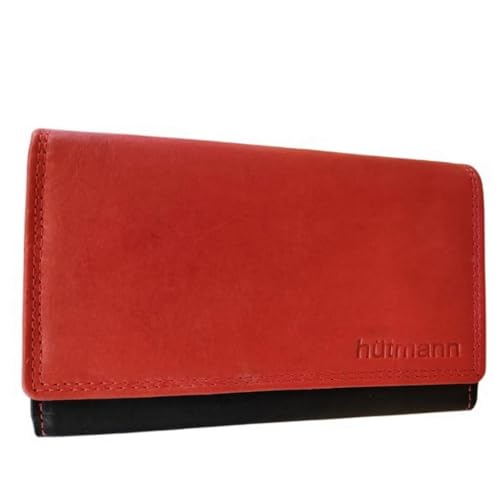 ayados RFID Geldbörse Damen Portemonnaie Echt Leder Frauen Geldbeutel Geld-börse Portmonee Brieftasche Wallet Hunters (Bordo Rot LW-002-CNP)