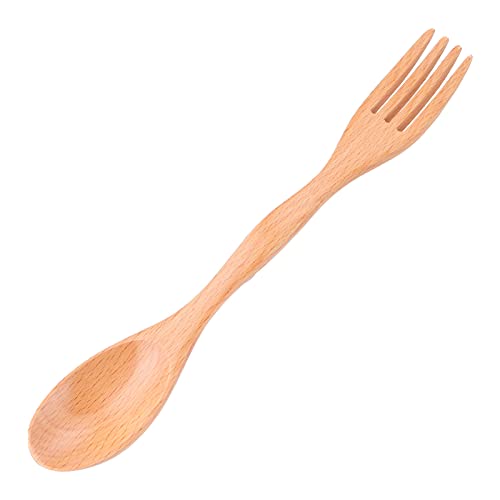 2 in 1 Kombination aus Löffel und Gabel, Campingutensil aus Holz Leichter, umweltfreundlicher Spork und Löffel für Rucksackreisen, Wandern, im Freien