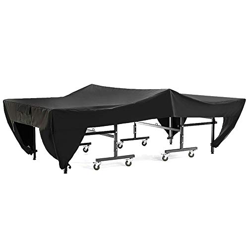 Tischtennis-Abdeckung für den Außenbereich, wasserdicht, staubdicht, 190T-Polyester-Material, schwarz, 280 x 153 x 73 cm, schützt vor Sonnenlicht, Regen, Schnee, Staub, einfach