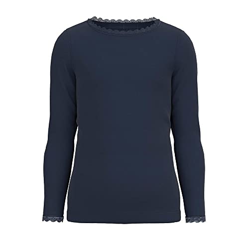 NAME IT Mädchen Nkflitte Ls XSL Noos Top, Dark Sapphire, 92 EU