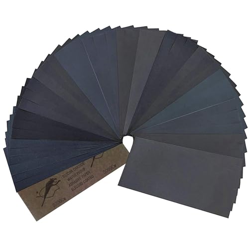 HAWERK Profi Schleifpapier Set | 80-3000 Körnung, 45 Stück | Nass und Trocken | Schleifpapier für Holz, Metall, Auto, Lack, Holzmöbel, Stein, Lack, Glas | Nassschleifpapier, Sandpapier Set