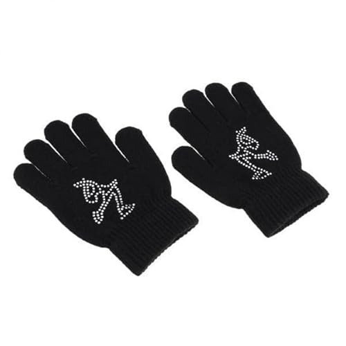 LOVIVER 2X Mädchen Damen Kinder Eislaufhandschuhe Glove Schwarz L