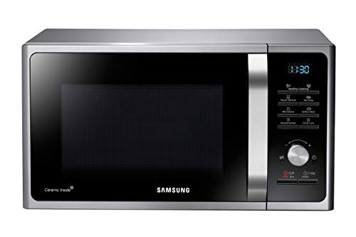 Samsung MS2BF303TAS/EG Mikrowelle, 1000 W, 28 ℓ Garraum (Extra groß), 51,2 cm Breite, Power Defrost, 26 Automatikprogramme, Silber