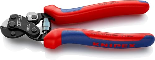 Knipex Drahtseilschere für Reifencord brüniert, mit Mehrkomponenten-Hüllen 160 mm 95 62 160 TC