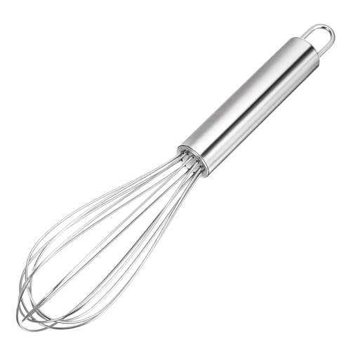 Qianyu Schneebesen Edelstahl Küchen Ballonschneebesen Hand-Schneebesen für Küche Professioneller Schneebesen zum Aufschlagen Vermischen Schlagen Rühren von Käse Kaffee und Eiern Länge: 20 cm