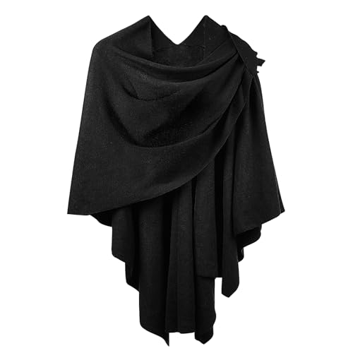 HOTUT Damen Poncho Schal,Übergroßer Schal Strickjacken,Weiches und drapiertes, Unregelmäßiges Design, Cape Cardigan Geschenk Für Mutter-Sommer DünnStil