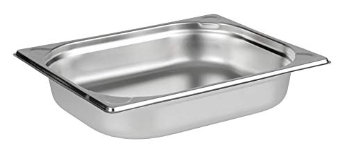 APS 81202 GN-Behälter 1/2, Gastronormbehälter Edelstahl/Abmessungen 265 x 325 cm/Höhe 65 mm/Volumen 4 Liter