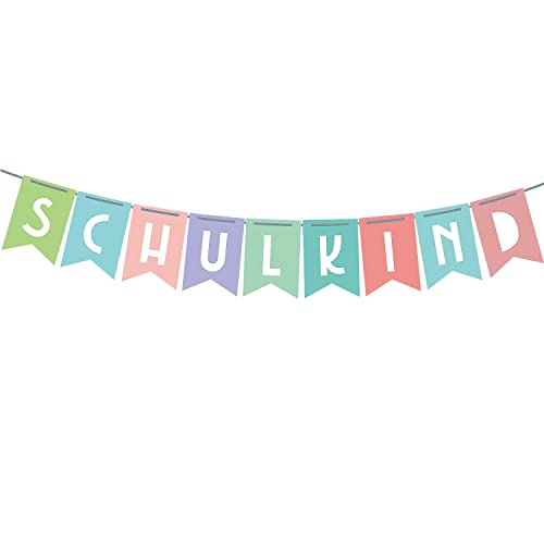 Oblique Unique® Schulkind Girlande Hänge Deko für Schuleinführung Einschulung Schulanfang Schulstart Dekoration Banner Schule Jungs Mädchen