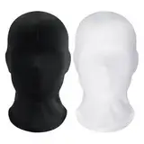 SKHAOVS 2 Stück Vollgesichtsmaske Halloween Vollgesichtsmaske Spandex Kopfmaske Gesichtslose Maske, Schwarze Maske Halloween, Unisex Gesichtslose Maske für Halloween Party Kostüm Cosplay (2 Stück)