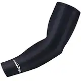 COOLOMG 1 Stück Arm Sleeve Ärmlinge UV-Schutz Kompression Sleeve Rutschfest Bandage Armschoner Fahrrad Volleyball Basketball Handball für Damen Herren Kinder Schwarz XS