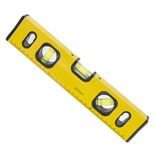 SHENGYIG Wasserwaage Magnetisch, 30cm Wasserwaage mit Magnetstreifen, Aluminiumlegierung Wasserwage, Enthält 3?Messlibellen, für Heimwerker, Baustellenvermessung und Abnahmeprüfungen