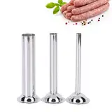 Fleischwolf Wurstfüller Edelstahl, 3pcs Wurstpuffer Füllrohre, Sausage Stuffer Tubes, Fleischwolf Befestigung, Ø12mm/19mm/32mm, für manuellen Fleischwolf oder elektrischen Fleischwolf