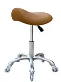 FRNIAMC Professioneller Sattelhocker mit Rollen, ergonomisch, drehbar und höhenverstellbar, für Klinik, Zahnarzt, Schönheitssalon, Tattoo, Büro (Camel)