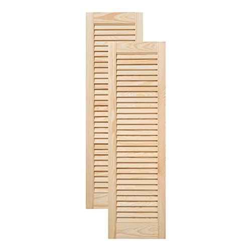 ben+camilla.com Doppel-Paket / 2-er Pack Lamellentüren 99,3 x 29,4 cm Holztür Natur mit offenen Lamellen für Regale, Schränke, Möbel | Kiefer Holz unbehandelt