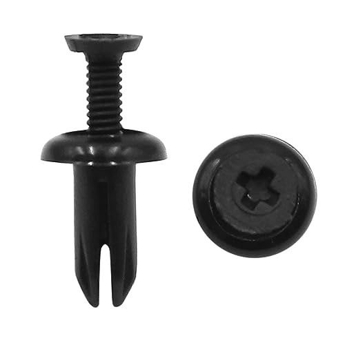 sourcing map 50stk. schwarz Auto Plastik Push in Niet Befestigungsträger Clips 5mmx9mmx11mm DE de
