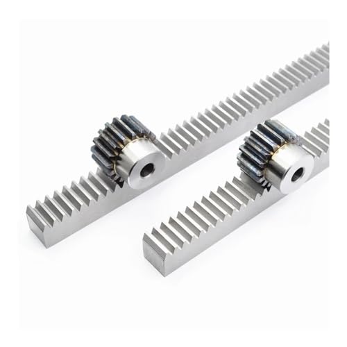 GBYJYMQTZ 1 Stück 1Mod 1 Modulus Zahnstange Stahl 15 x 15 x 500 mm + 1 Stück 1Mod 45 Zähne Ritzel Bohrung 6/8/10/12 mm Stahl #45 Zahnrad Metall Getriebe (6 mm Loch, 45T Getriebe)