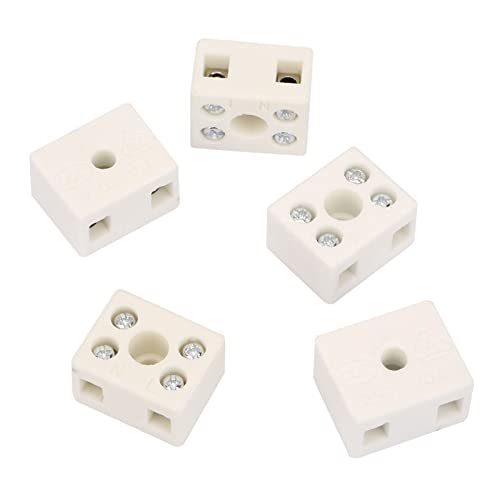 Keramik Klemmenblöcke, 5 Stücke Keramikklemmen Porzellan Stecker Lüsterklemme Anschlussblock Drahtverbinder Hochtemperaturbeständig 5 Loch Keramikverdrahtungsklemmen Elektrische Leitungen Drahtkabel