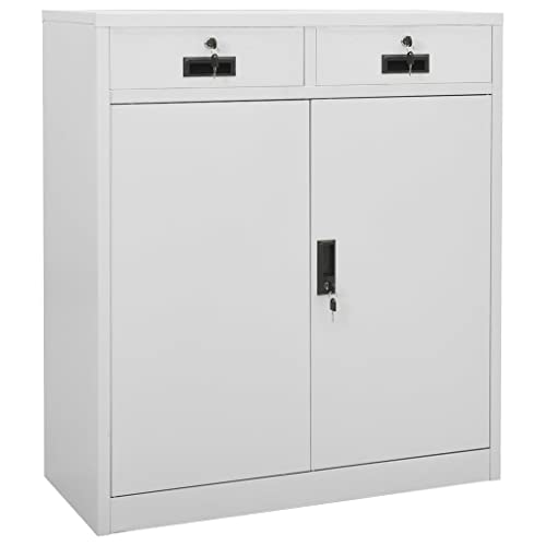 Büroschrank, Aktenschrank Metallschrank Aktenschränke Büro Schrank Schließfachschrank Büroschrank abschließbar Geeignet für Archiven Schulen Verwaltungen Büro Hellgrau 90x40x102 cm Stahl