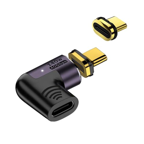 ZIXINZIYI Magnetic USB C Adapter, mit PD 140W/40Gbps/ 8K@60hz Laden Sie Video, kompatibel mit Steam Deck, Switch, VR und mehr Typ-C-Geräten (Magnetisch-A)