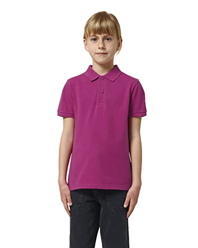 Hochwertiges Kinder Poloshirt aus 100% Bio-Baumwolle für Mädchen und Jungen. Eignet sich hervorragend zum bedrucken. (z.B.: mit Transfer-Folien/Textilfolien), Size:122/128, Color:Orchid Flower