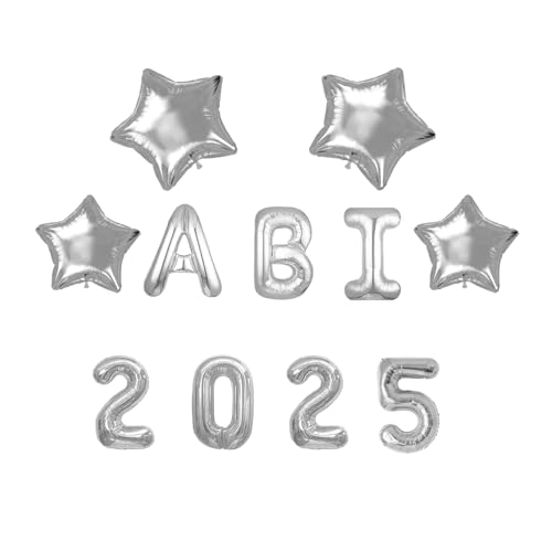 11 Stück Abitur 2025 Deko, ABI 2025 Folienballons,Abschluss Deko, ABI Luftballon Set, Prüfung Bestanden, Luftballon für Abschluss Abschlussfeier Schulabschluss Dekoration(Gold) (Silbrig)