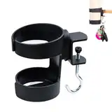 Becherhalter Schreibtisch, Flaschenhalter Getränkehalter Tisch mit Haken Universal Auslaufsicheres Ring Getraenkehalter Klemme Einstellbar Trinkbecherhalter Clip Getränkehalter für Zuhause, 1 Stück