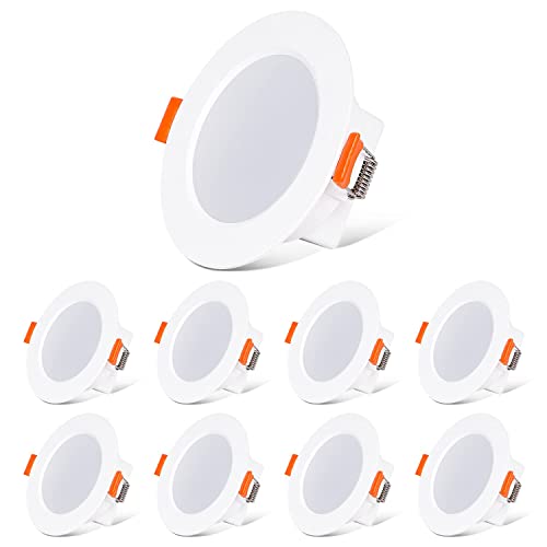 ChangM LED Einbaustrahler 230V Flach, 8 er Set Einbauleuchten Warmweiß 2700K, LED Spot, 7W IP44 Deckeneinbaustrahler für Wohnzimmer, Küche, Bad, Toilette