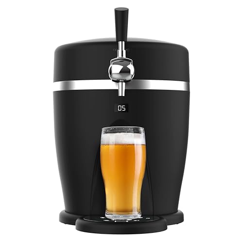 Cecotec Bierdispenser BeerFlow 5000, 60 W, Temperaturbereich von 3 bis 6°C, Kompatibel mit universellen Druckfässern 5L, LED-Temperaturanzeige, Tragegriff, Rutschfest