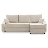 Ecksofa Dorma mit schlaffunktion, einfacher Aufbau, modernes Design, polstermöbel. Schlafcouch zum Wohnzimmer. Widerstandsfähiges, Minimalistisches Design (POSO 100)