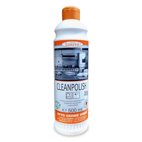 Lorito Cleanpolish 333 Edelstahlreiniger und Edelstahlpflege für Reinigung und Pflege von Edelstahl Oberflächen, 0,5 Liter
