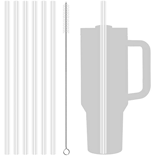 6Pcs Strohhalme for Stanley Adventure Travel Tumbler, Plastic Straws Compatible with Stanley 20/30/40 oz Stanley Tumbler, Klare Strohhalme mit Reinigungsbürste