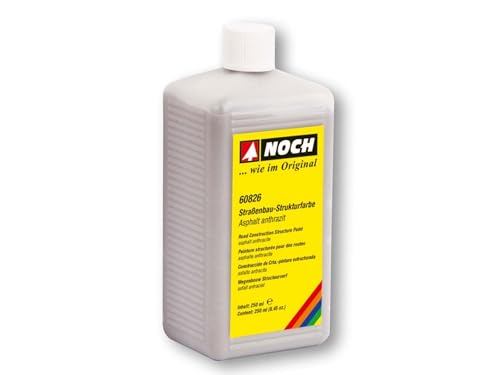 NOCH® Straßenbau-Strukturfarbe Asphalt anthrazit, Modellbau Straßenfarbe, 250 ml für realistische Straßen und Wege in Spurweite H0, TT, N, Z