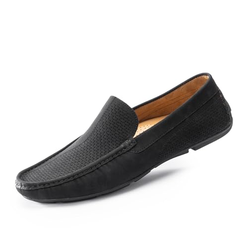 Cusolemore Klassische Herren Mokassins Flache Slipper Loafers Slip On Herrenschuhe, Gummi Sohle, Fahrende Schuhe Comfort Schuhe Black 46