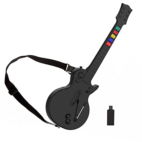 DOYO Gitarren Controller für PC und PS3 – Guitar Hero Gitarre mit Riemen, 5 Tasten (Schwarz) – Ideal für Guitar Hero, Clone Hero und Rock Band Spiele – Hochwertiger Zubehör für Guitar Hero PS3 und PC