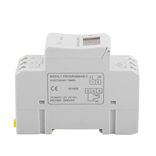 Timer Switch, 16A Digital LCD Programmierbares Relaiszeitschalter Elektrischer Timer - - Relais für Elektrogeschäfte in Innenräumen (DC12V)