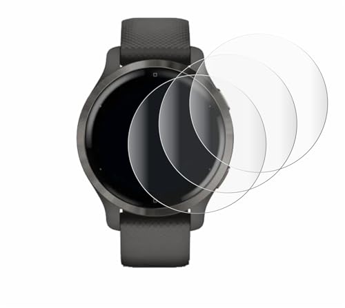 Savvies 4 Stück Full-Screen Schutzfolie für Garmin Venu 2S Full-Cover Displayschutz-Folie [3D Curved, Transparent, Anti-Fingerabdruck]