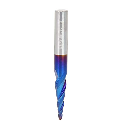 Tungsten Carbide End Mill | 2 Flöten blaue Super -Hard -Beschichtung | Hohe Härte & lang - dauerhafter Mahlen Cutter | Für Metallbearbeitung/CNC -Bearbeitung/genaues Schneiden (R0.75 * 20*D6*50)