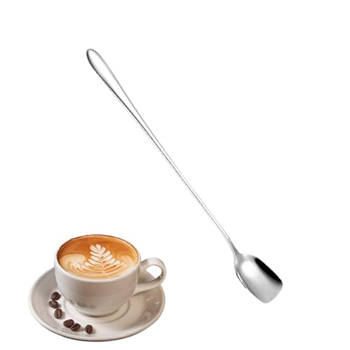 Barlöffel lang, Cocktail-Rührlöffel, Rührlöffel für Eistee, Kaffee, Edelstahl-Barkeeper-Rührlöffel, Cocktail-Shaker, Eisteelöffel, 20,3 cm langer Rührlöffel