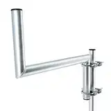 PremiumX Z-Ausleger 50cm Ø 48mm Stahl mit Schellen Antennen-Mast Ausleger Z-Form SAT-Spiegel Halterung für Satellitenschüssel