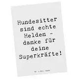 Mr. & Mrs. Panda Postkarte Spruch Hundesitter Helden - Geschenk, Superkräfte, Hundebetreuung, Ansichtskarten, Danke sagen, Aufmerksamkeit, Fürsorge,