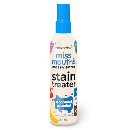 Miss Mouth's Messy Eater Fleckenbehandlungsspray, 120 ml, Fleckenentferner, Neugeborene und Babys, keine chemische Reinigung, Lebensmittel, Fett, Kaffee, Wäsche, Unterwäsche, Stoff