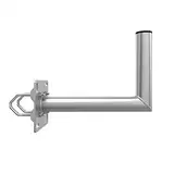 Premium X 35cm Balkon-Ausleger Aluminium Geländer Balkon-Halterung für Satelliten-Schüssel SAT-Antenne Wand-Halter mit Schellen