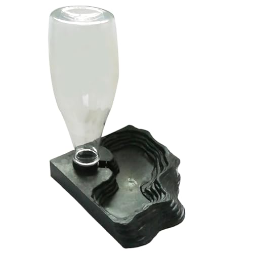 Weqizuerqi 400 ml Wasserspender für Reptilien, Tränke für Schildkröten, Schildkröte, 150 x 205 mm, tragbarer Wasserspender, mit Platte, Anti-Überlauf, für Schildkröten, Hamster, Eidechsen